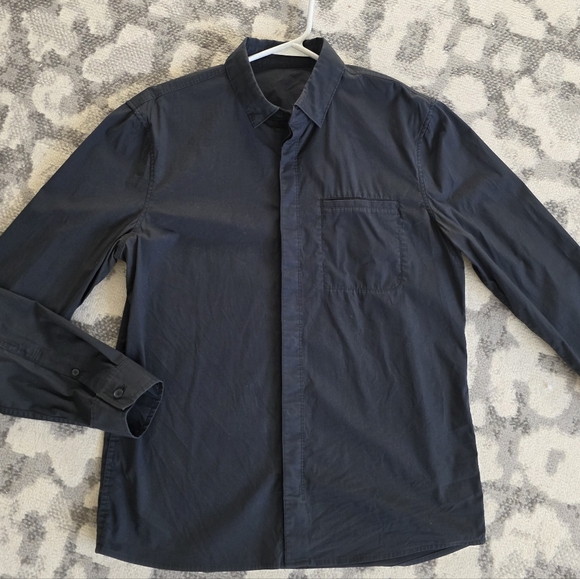 Lululemon Long Sleeve Button Down Shirt BUNDLE OF 2 Gray Blue Mens Medium - Picture 4 of 11